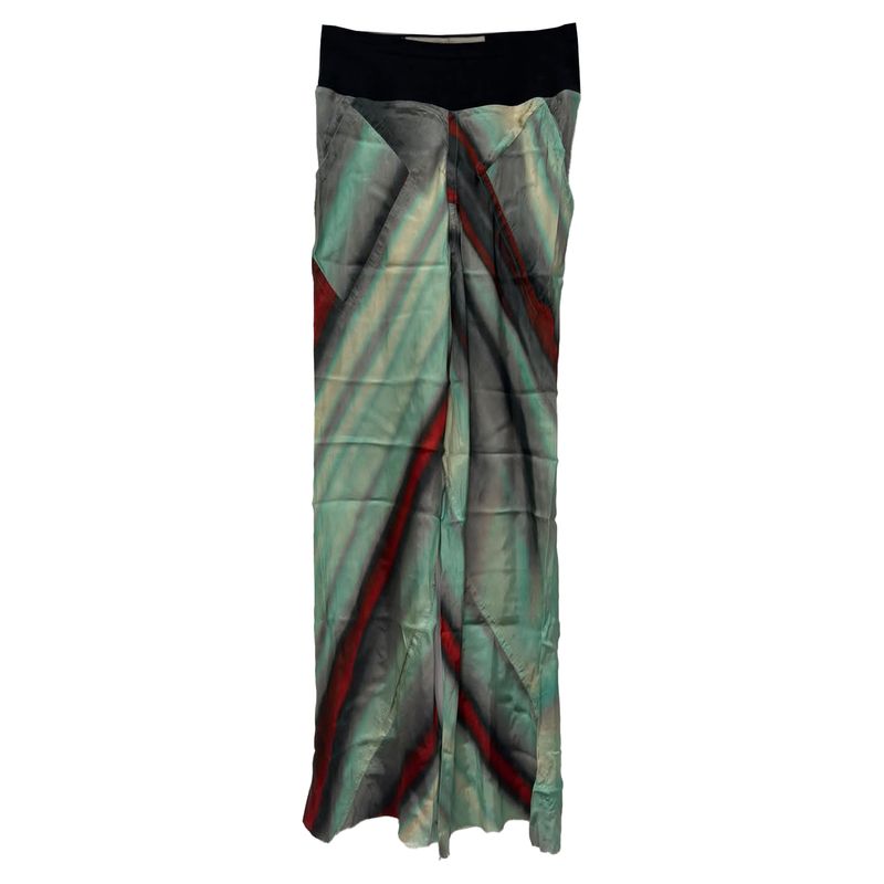 Rick Owens Printed Straight-Leg Trousers In Multicolor Viscose